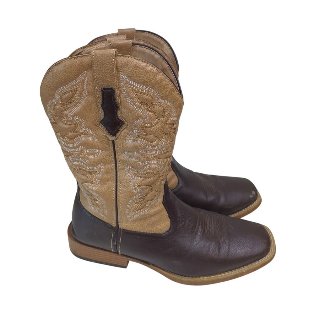 Roper Men Western Boot 09-020-1900-0013 BR Square Toe Mid Calf Brown 11